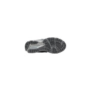 New Balance men sneakers 1906R silver synthetic shoes with black and silver asics running shoe and textured rubber sole