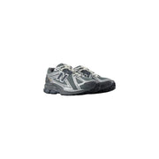 New balance Herren-Sneaker aus Synthetik, grau, geometrisches Design mit grau-silbernem Mesh-Obermaterial und Gummisohle zum Laufen