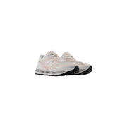 New Balance women grey sneakers 9060v2 in off-white and blush pink textile synthetic with black rubber soles