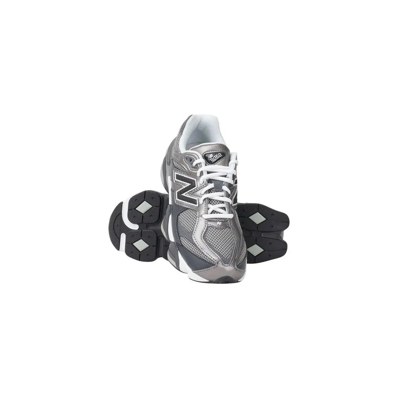 New balance women grey synthetic sneakers featuring silver and black 990v3 design with mesh upper and white laces
