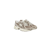 New balance women grey textile sneakers beige 530 with mesh and suede upper white laces and chunky sole