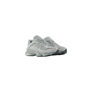 New Balance women leather sneakers grey slip featuring gray 990v4 mesh upper with chunky layered sole