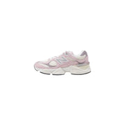 New balance women leather sneakers in pink and white with a chunky sole for stylish casual wear