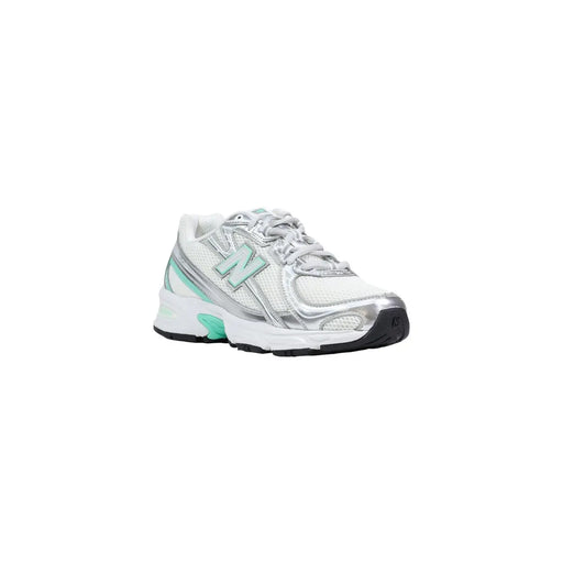 New Balance Silberne Damen-Sneaker aus Synthetik in Weiß und Silber mit mintgrünen Akzenten für den Alltag
