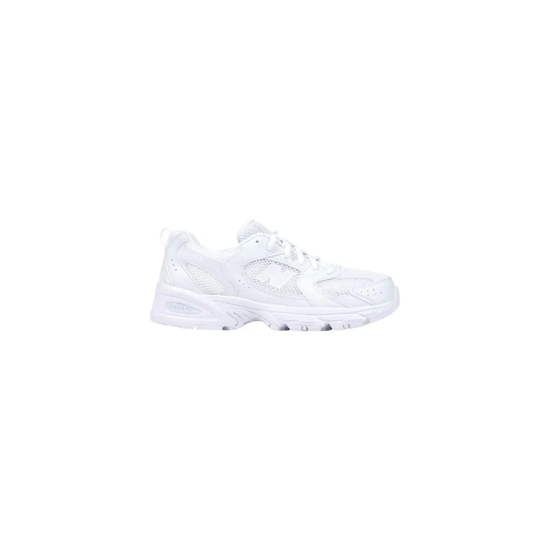 New Balance women sneakers white faux leather with mesh upper perforated detailing and chunky rubber sole