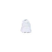 New Balance women sneakers in white faux leather with a chunky sole and breathable mesh upper