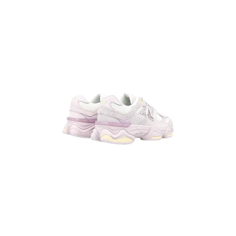 New Balance women suede sneakers lilac leather featuring white and lavender 990v5 with chunky layered sole design