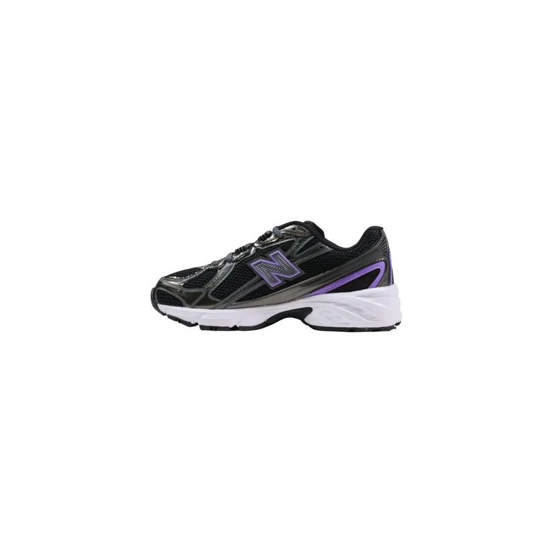 New Balance women synthetic sneakers in black and purple with mesh upper and white midsole for running use
