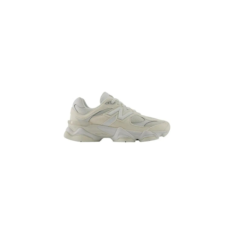 New Balance women white synthetic sneakers with cream color chunky textured sole and breathable mesh upper