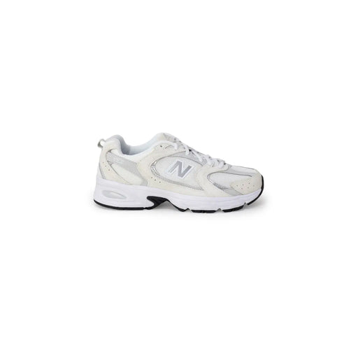 New Balance Weiße Damen-Sneaker aus Synthetik mit klobiger Sohle und weißen sowie silbernen Akzenten