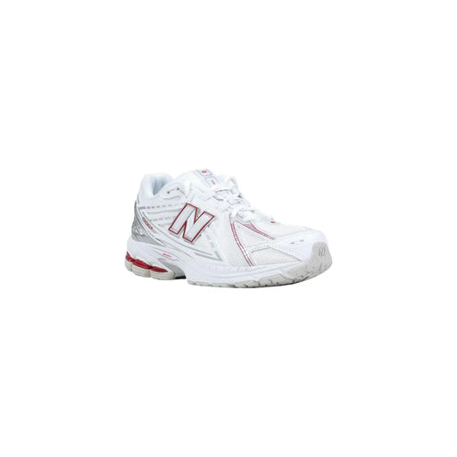 New balance Weißer Damen-Laufschuh aus Synthetik mit pinkfarbenen und silbernen Akzenten, von vorne sichtbar
