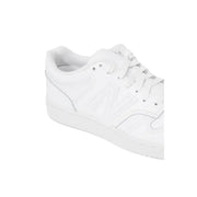 New Balance Weißer Damen-Sneaker in Größe 3 mit schlichtem, minimalistischem Design und Ziernähten aus Leder