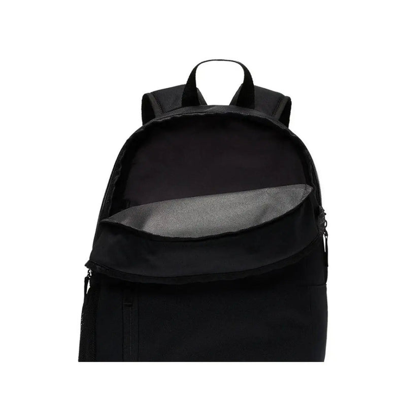 Nike Rucksack BA6032 für Herren in Schwarz mit minimalistischem Design und grauem Innenfutter, Vorderansicht