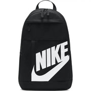 Nike Schwarzer Herrenrucksack mit markantem weißen Swoosh-Logo, Vorderansicht