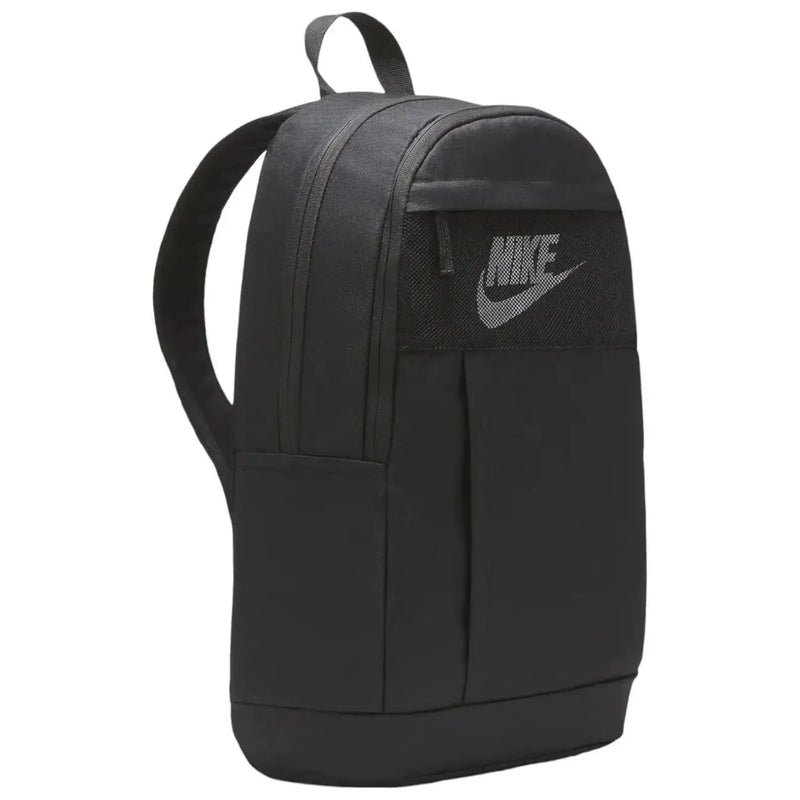 Nike Schwarzer Herrenrucksack mit dezentem grauen Swoosh-Logo, Vorderansicht