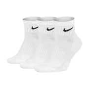 White nike men all season athletic socks with black swoosh logos designed for versatile performance use