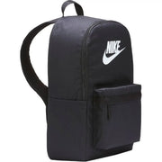 Schwarz Nike Herrenrucksack aus Polyester mit weißem Logo und Vordertasche, Maße: 28 x 46 x 12 Zentimeter