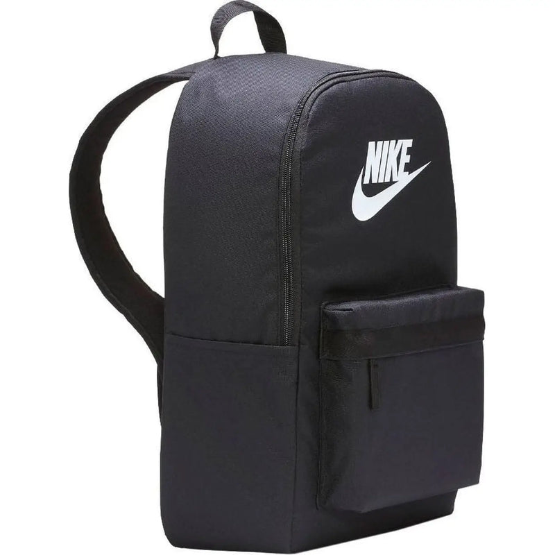 Schwarz Nike Herrenrucksack aus Polyester mit weißem Logo und Vordertasche, Maße: 28 x 46 x 12 Zentimeter