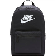 Nike Schwarzer Herren-Rucksack aus Polyester mit weißem Swoosh-Logo und Reißverschlusstasche vorne, Maße: 28 x 46 x 12 cm