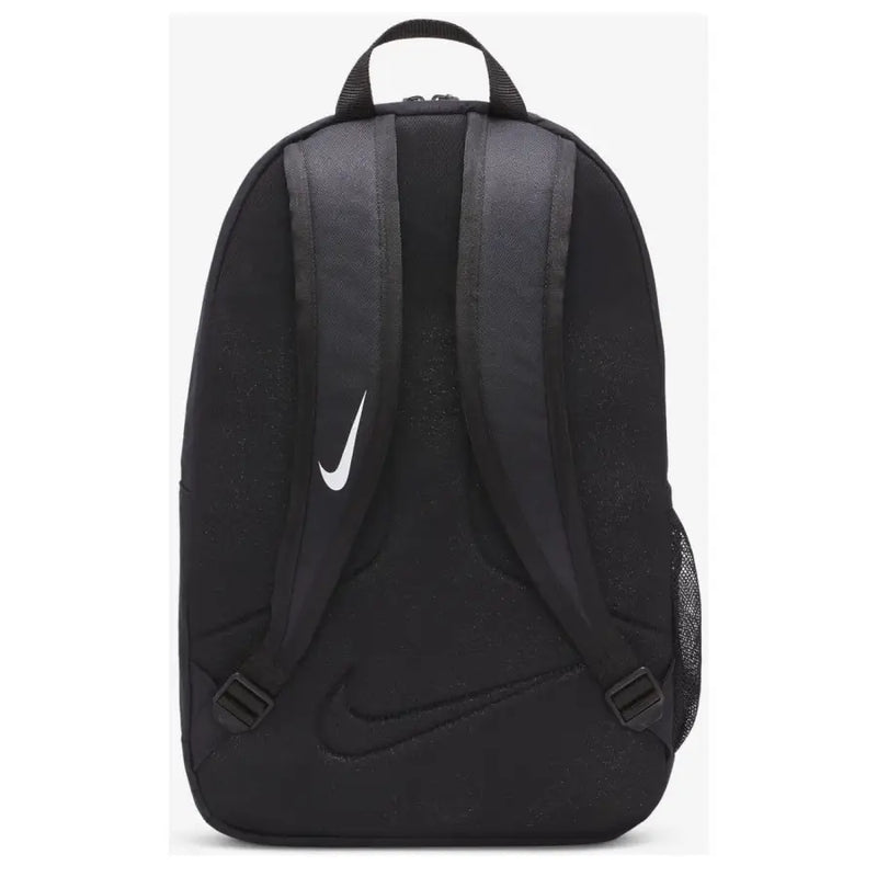 Nike men’s black cross body bag with white swoosh logo and mesh side pocket for convenient storage