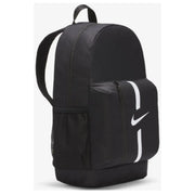 Nike men’s black cross body bag with white swoosh stripe accents and an outside pocket in durable material
