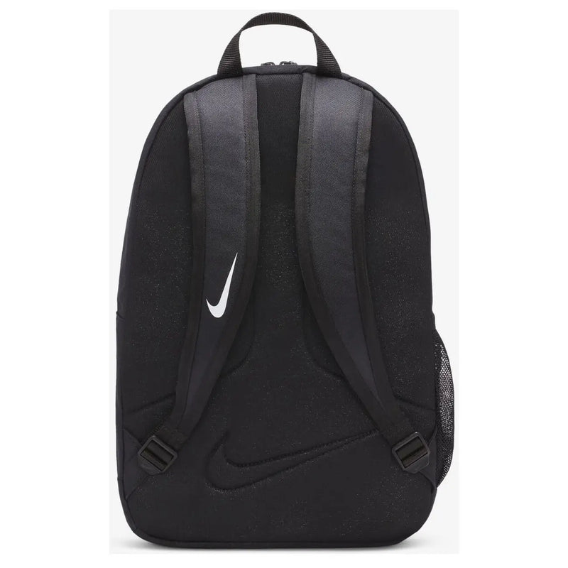 Nike men’s black cross body bag with white swoosh logo and mesh side pocket for convenient storage