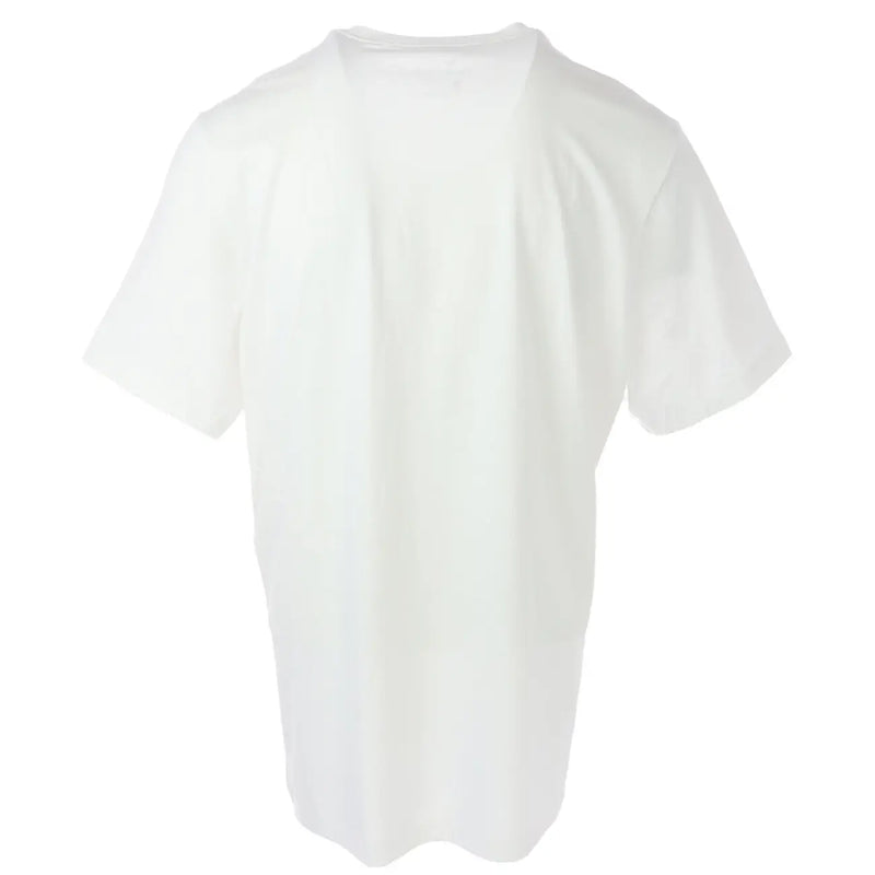 Nike white short sleeve t shirt made of white cotton with a classic crew neck and short sleeves