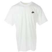 Nike white short sleeve t shirt made of soft fabric with a small black logo on the left chest for casual wear