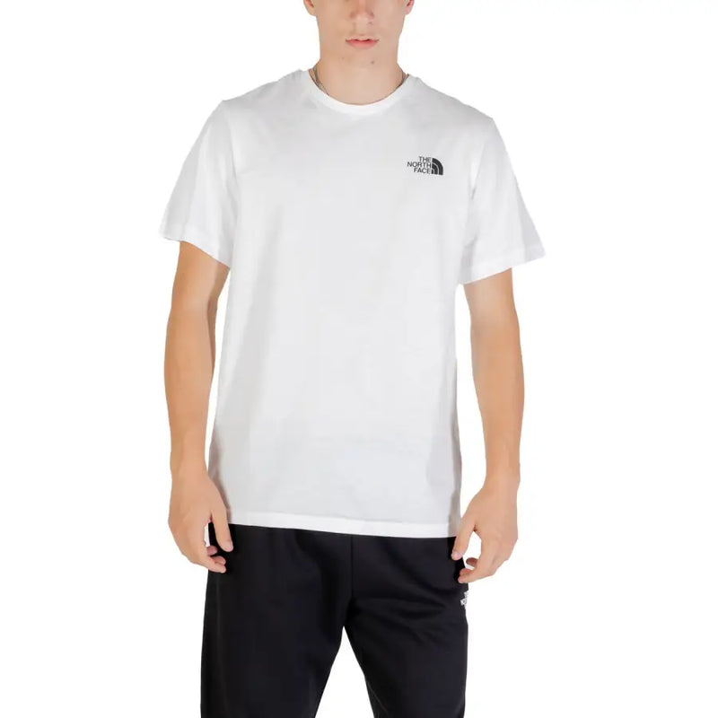 Men’s white short-sleeved Cotton T-shirt with small black logo from The North Face