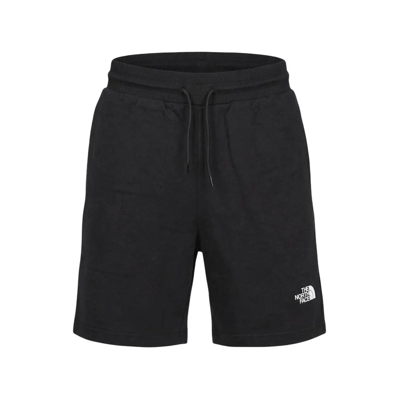 The North Face Baumwollshorts für Herren in Schwarz mit Kordelzugbund und weißem Logo, Vorderansicht