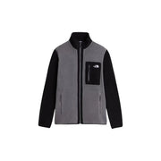 The North Face Fleecejacke Yumiori für Herren in Grau und Schwarz mit hohem Kragen und Reißverschlusstaschen, Vorderansicht