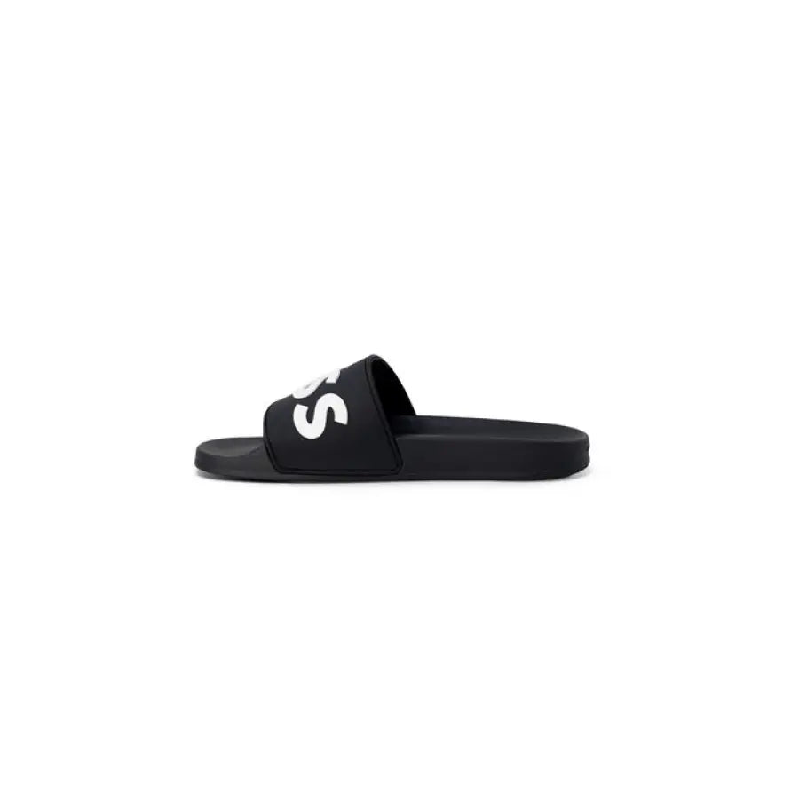 North Face logo slide sand black - urban city style slipper for men