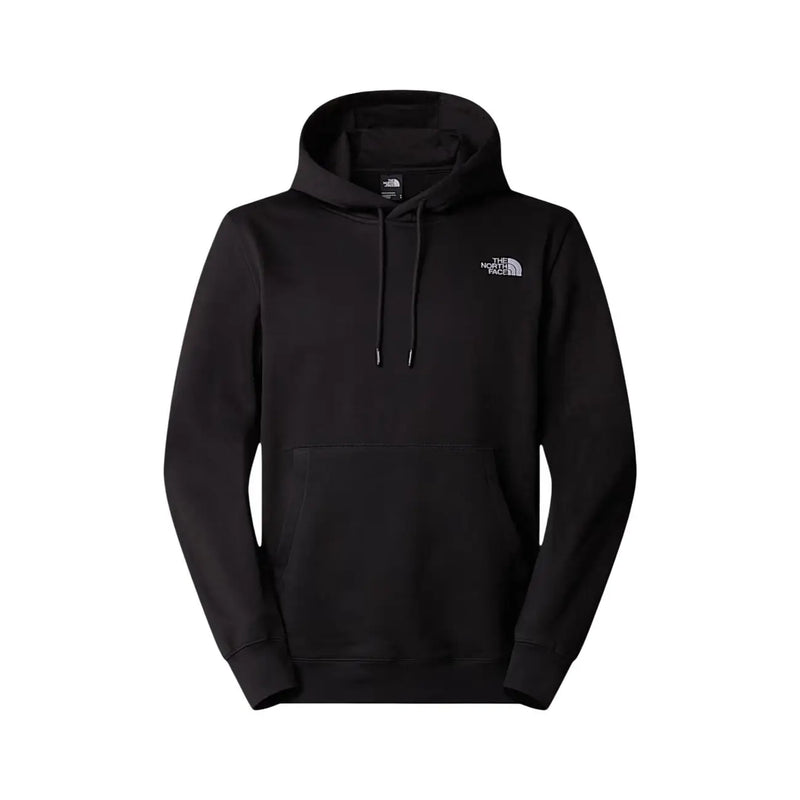 The North Face Herren-Hoodie aus schwarzem Baumwollfleece mit weißem Brustlogo und passenden Kordelzügen