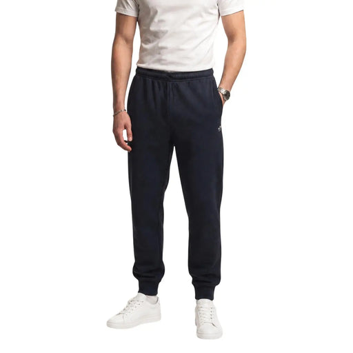 Schwarze Jogginghose aus Baumwollfleece für Herren von The North Face in Marineblau mit elastischem Bund und gerippten Bündchen