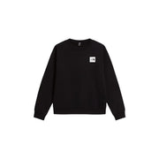 Schwarzes Herren-Sweatshirt von The North Face aus Baumwolle mit normaler Passform, langen Ärmeln und kleinem weißen Logo-Patch auf der Brust.