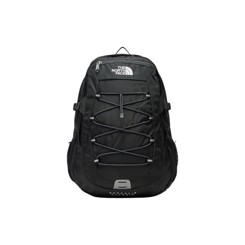 The North Face Herren-Rucksack Borealis Classic in Schwarz mit grauen Nähten und silberfarbenen Beschlägen aus strapazierfähigem Nylon, 29 l