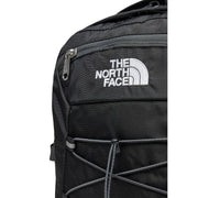 The North Face Herren Borealis Classic Rucksack aus schwarzem Nylon mit weißem, gesticktem Logo und grauen Reißverschlussanhängern
