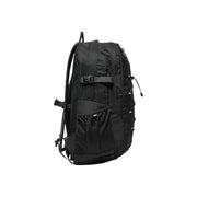 The North Face Herren Borealis Classic Rucksack aus schwarzem Nylon mit seitlicher Netztasche und verstellbaren Trägern, von der Rückseite gesehen