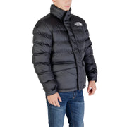 Schwarze The North Face Herren-Steppjacke aus Polyester mit gestepptem Design und Logo auf der Brust.