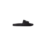 Schwarze Herren-Slipper von The North Face mit strukturiertem Polyesterriemen und dezentem weißen Logoprint.
