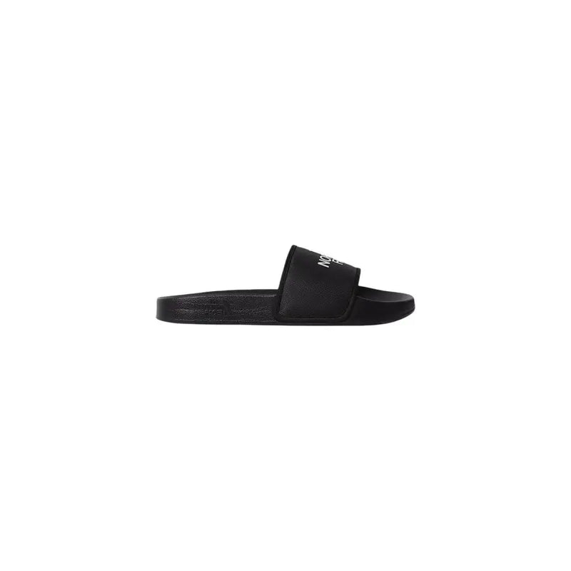 Schwarze Herren-Slipper von The North Face mit strukturiertem Polyesterriemen und dezentem weißen Logoprint.
