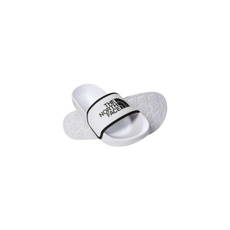 The North Face Herren-Sandalen, weiß mit Logoprint, aus Polyester, mit schwarzem Logo und profilierter Sohle