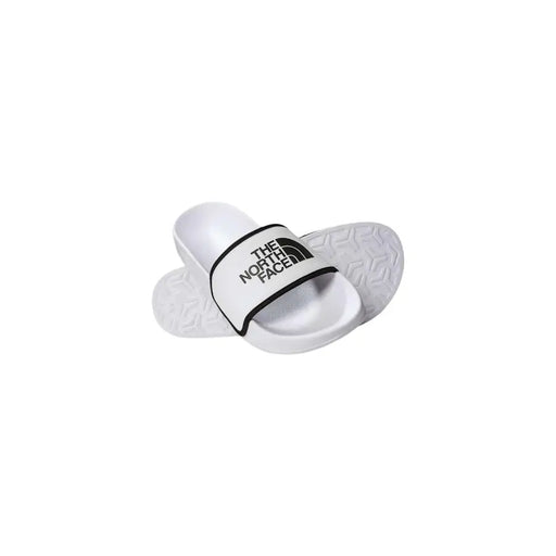 The North Face Herren-Sandalen, weiß mit Logoprint, aus Polyester, mit schwarzem Logo und profilierter Sohle