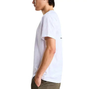 The North Face Herren t-shirt Es handelt sich um ein weißes Baumwollhemd mit einem dezenten schwarzen Logo auf dem linken Oberarm.