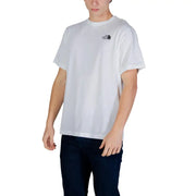 The North Face Herren t-shirt Weißes Kurzarmhemd aus Baumwolle mit kleinem schwarzen Logo auf der linken Brust