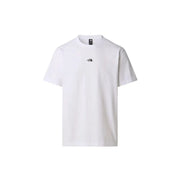 The North Face Herren-T-Shirt, weiß, aus Baumwolle, Rundhalsausschnitt, mit kleinem schwarzen Logo auf der Brust und Kragenetikett