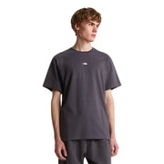 The North Face Herren-T-Shirt, dunkelgrau, kurzärmelig, weißes Logo, Baumwolle, Rundhalsausschnitt, Freizeitkleidung