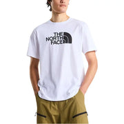 Weiß von The North Face für Herren t-shirt mit schwarzem Logo und Schriftzug auf der Vorderseite, ideal für Freizeitkleidung