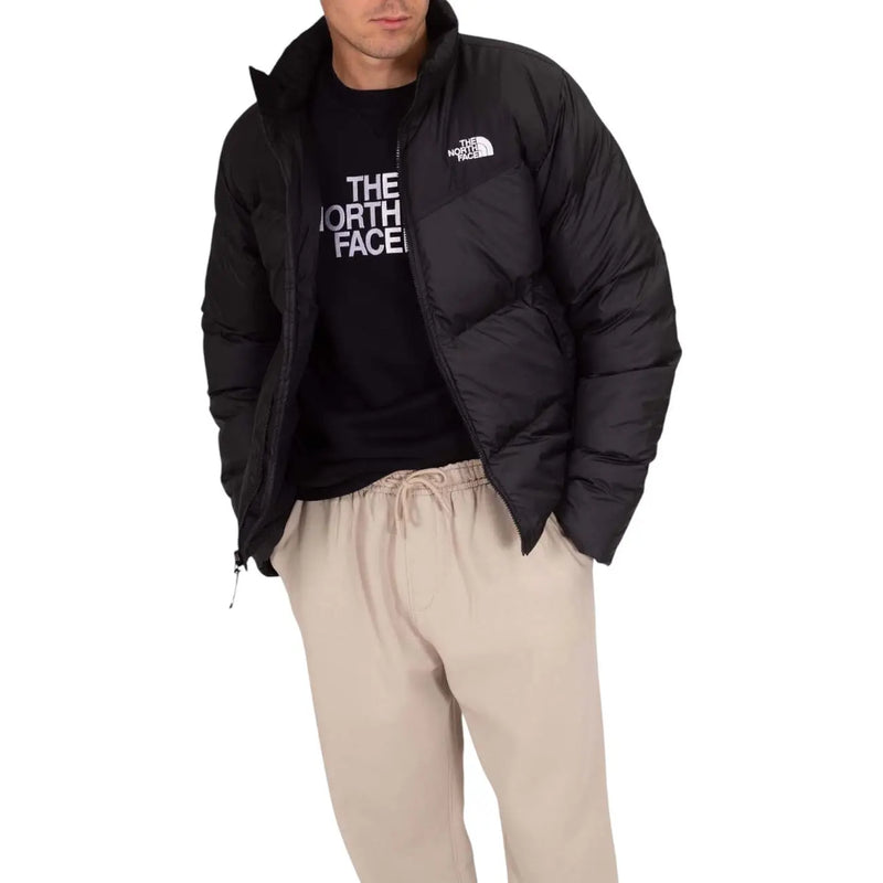 Schwarze Steppjacke von The North Face für Herren mit Steppmuster und Logo auf der Brust, Vorderansicht