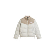 The North Face Steppjacke Saikuru für Herren in Beige und Creme mit Farbblockdesign und Steppung, Vorderansicht